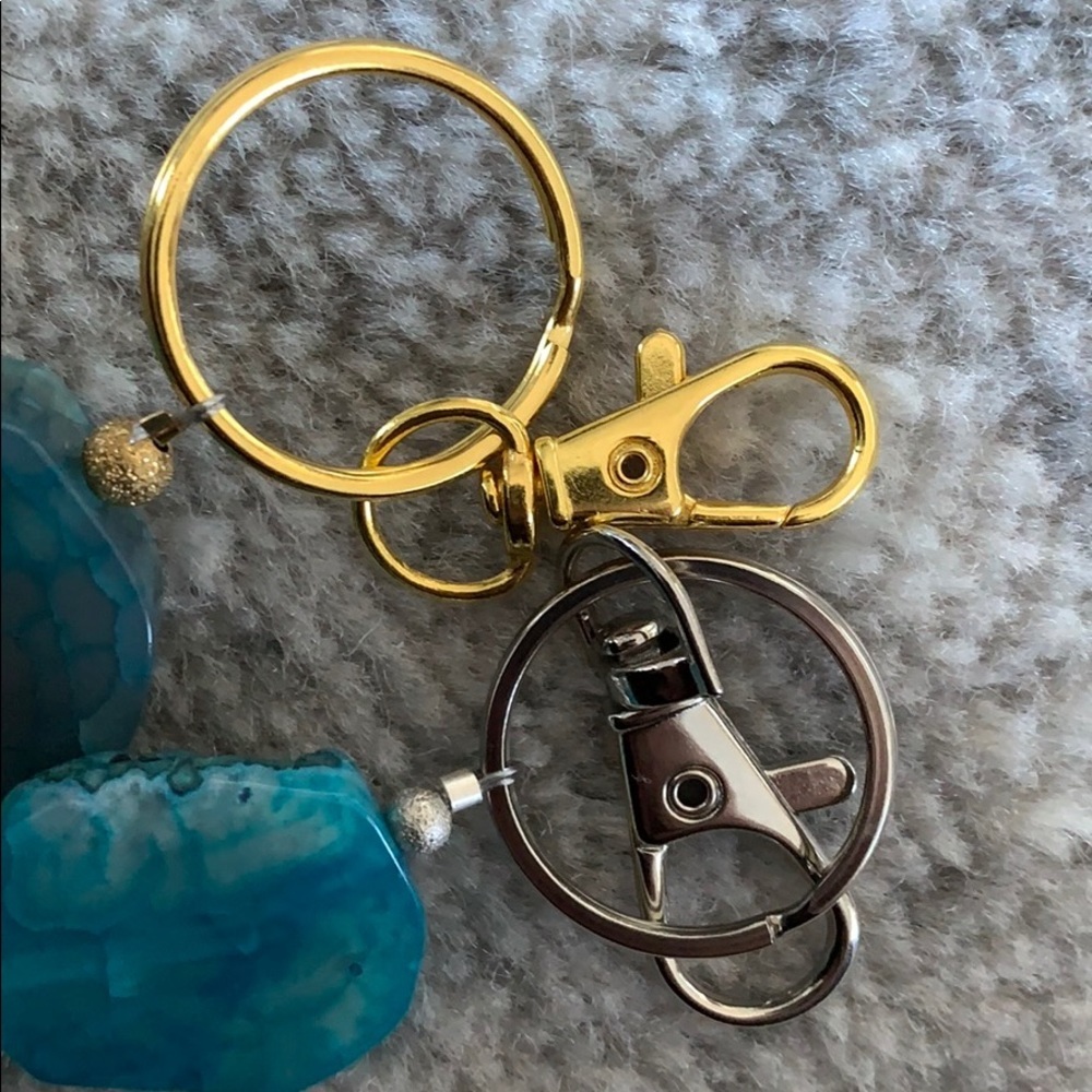 Blue agate stone keychain - Picture 7 of 7